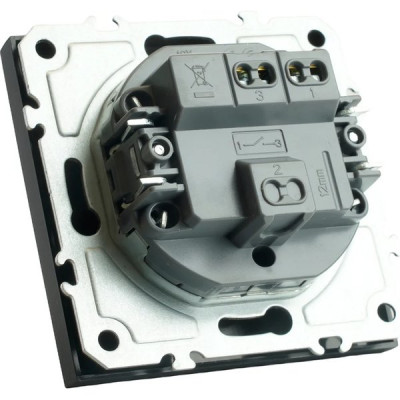 Выключатель с/у 1-кл 10А, IP20, STEKKER Эмили [RSW10-5103-05] черный уголь soft touch
