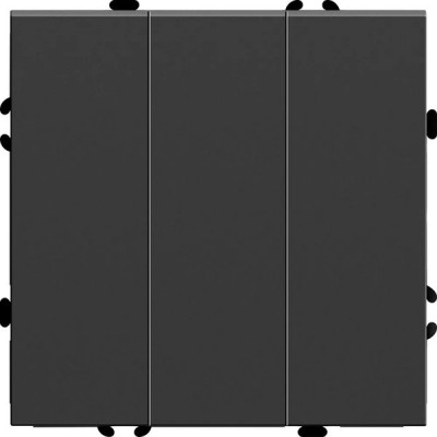 Выключатель с/у 3-кл 10A, IP20, STEKKER Эмили [RSW10-5108-05] черный уголь soft touch