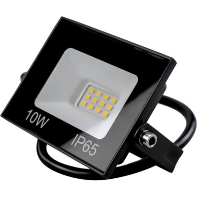 Прожектор LED  10W, 6000K, IP65, SMD, 950Лм, lux тонкий, Eleganz [1203] черный