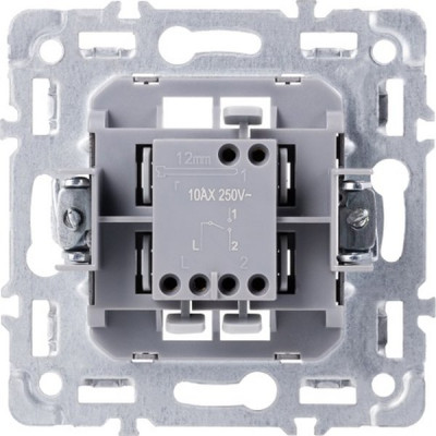 Переключатель с/у 1-кл 10А, IP20, Smartbuy Капелла [SBE-09s-10-SW12-0] серебро soft touch
