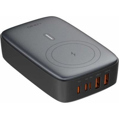 Зарядное устройство LDNIO, беспр. зар. Qi 15W, PD+PPS, 140W, GaN, [Q4010] Gray
