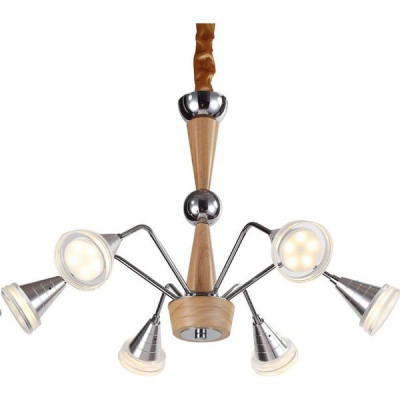 Люстра подвесная LED  30W, 3000K, 600*600*790, Lucia Tucci [Natura 072.6 Led] хром/св.дер/бел