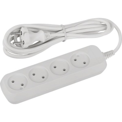 Удлинитель  3м 4 розетки б/з, 10А/2200Вт, ПВС 2х0,75, Эра Greenline [UDL-10-430]