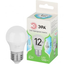 Лампа LED E27/P45 шар, 12W, 4000K, 1200Лм, ЭРА GL [LED P45-12W-840-E27 GL]