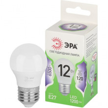 Лампа LED E27/P45 шар, 12W, 6500K, 1200Лм, ЭРА GL [LED P45-12W-865-E27 GL]