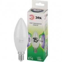 Лампа LED E14/B35 свеча, 15W, 6500K, 1500Лм, ЭРА GL [LED B35-15W-865-E14 GL]