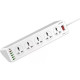 Сетевой фильтр  2м, 10 розеток, 10А/2500Вт, 5xUSB, 1xType-C PD QC, LDNIO [SC10610] белый