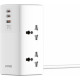 Сетевой фильтр  2м, 4 розетки, 10А/2500Вт, 1xUSB, 2xType-C PD QC, LDNIO [SC4383] белый