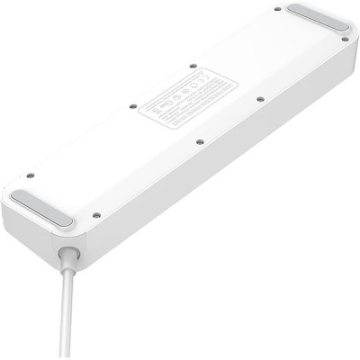 Сетевой фильтр  2м, 4 розетки, 10А/2500Вт, 4xUSB, LDNIO [SC4408] белый