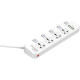 Сетевой фильтр  2м, 4 розетки, 10А/2500Вт, 4xUSB, LDNIO [SC4408] белый