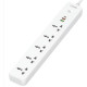 Сетевой фильтр  2м, 5 розеток, 10А/2500Вт, 2xUSB, 1xType-C PD QC, LDNIO [SC5319] белый