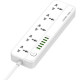 Сетевой фильтр  2м, 5 розеток, 10А/2500Вт, 6xUSB, LDNIO [SC5614] белый
