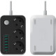 Сетевой фильтр  4м, 3 розетки, 10А/2500Вт, 6xUSB, LDNIO [SE3631] черный/серый