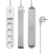 Сетевой фильтр  2м, 4 розетки, 10А/2500Вт, 4xUSB, LDNIO [SE4432] белый/серый