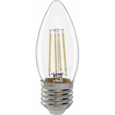 Лампа LED E27/C37 свеча, 10W, FILAMENT, 6500K, 690Лм, GL [GLDEN-CS-10-230-E27-6500]