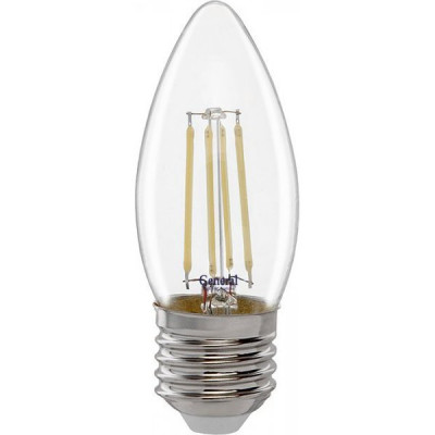 Лампа LED E27/C37 свеча, 10W, FILAMENT, 4500K, 690Лм, GL [GLDEN-CS-10-230-E27-4500]