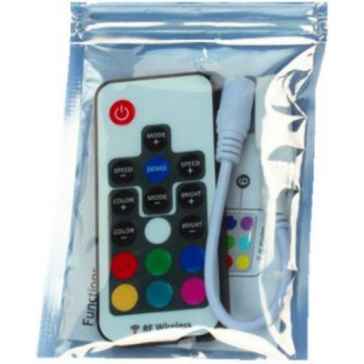 Контроллер ленты LED RGB 12/24В MAX 12А, радио пульт 17кн, мини [4L-RGB-RF17B-MINI-12A 5-24V]