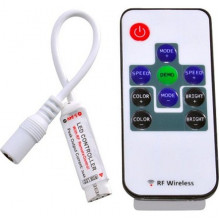 Контроллер ленты LED RGB 12/24В MAX 12А, радио пульт 17кн, мини [4L-RGB-RF17B-MINI-12A 5-24V]
