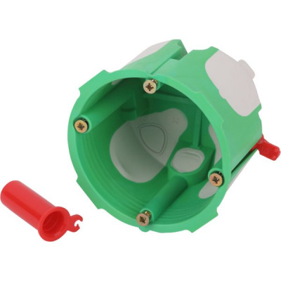 Коробка установочная с/у универсальная d68*55мм, 2-ком, саморезы+лапки, ЭРА [KUU-68-55-unibox] зел
