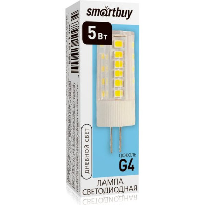 Лампа LED G4, 5W/12В, 4000K, 400Лм, Smartbuy [SBL-G4-5-40K]