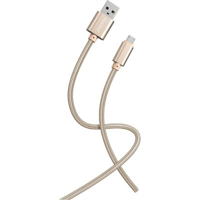 Кабель USB - microUSB, 1.0м, 3A, SmartBuy [iK-12-S02g] золотистый