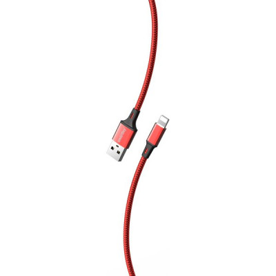 Кабель USB - Lightning, 2.0м, 3A, SmartBuy [iK-522-S14rb] красн./черн.