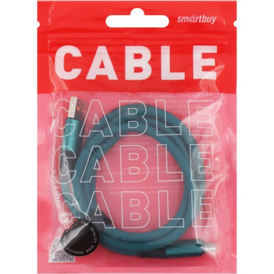 Кабель USB - microUSB, 1.0м, 3A, супертолстый, SmartBuy [IK-12BOLD-MINT] мятный