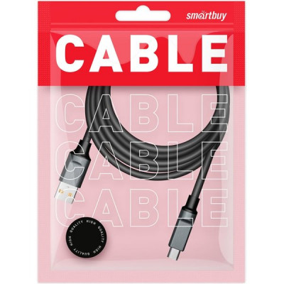 Кабель USB - microUSB, 1.0м, 3A, супертолстый, SmartBuy [IK-12BOLD-BLACK] черный