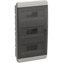 Корпус пластиковый ЩРВ-П-36 IP41, TEKFOR [TF5-KP12-V-36-41-K01-K03] черный прозр. дверь