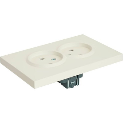 Розетка с/у 2x2P 16A, со шторками, STEKKER Эмили [RST16-5116-01][8] белый фарфор soft touch