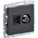 Розетка с/у TV + RJ45, IP20, IEK BRITE [BR-AK20-1-K53] графит