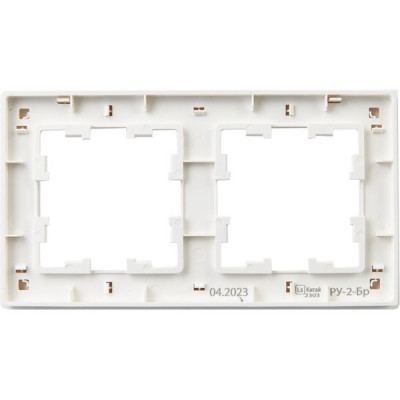 Рамка 2п, IP20, IEK BRITE РУ-2-Бр  [BR-M22-51-K01] белый рифленый