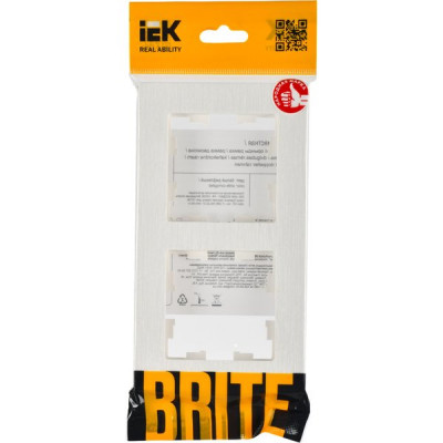 Рамка 2п, IP20, IEK BRITE РУ-2-Бр  [BR-M22-51-K01] белый рифленый