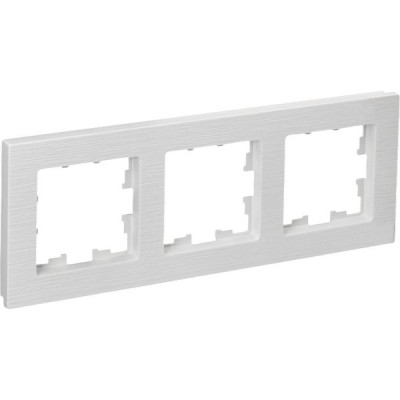 Рамка 3п, IP20, IEK BRITE РУ-3-Бр  [BR-M32-51-K01] белый рифленый