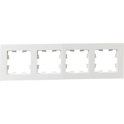 Рамка 4п, IP20, IEK BRITE РУ-4-Бр [BR-M42-51-K01] белый рифленый