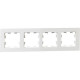 Рамка 4п, IP20, IEK BRITE РУ-4-Бр [BR-M42-51-K01] белый рифленый