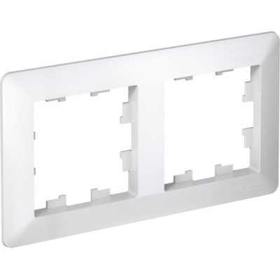 Рамка 2п, IP20, Schneider Electric ATLASDESIGN AIR [ATN220102] глянец белый/дымчатый