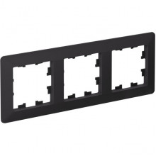 Рамка 3п, IP20, Schneider Electric ATLASDESIGN AIR [ATN221003] матовый карбон/дымч.черный