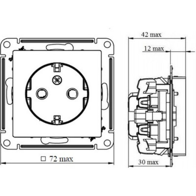 Розетка с/у 2P+E 16A, IP20, со шторками, Schneider Electric ATLASDESIGN [ATN001345] лотос
