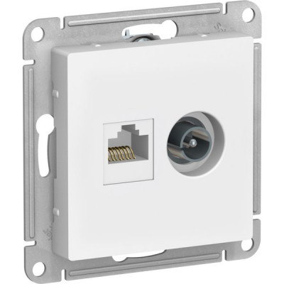 Розетка с/у TV+RJ45 кат.5e, IP20, Schneider Electric ATLASDESIGN [ATN001389] лотос