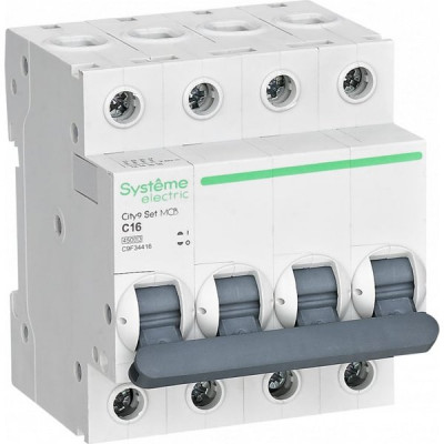 Выключатель автоматический 4п C  16А 4,5кА, Systeme Electric City9 [C9F34416][3]