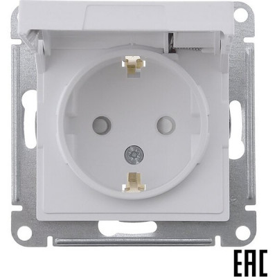 Розетка с/у 2P+E 16A, IP20, со шторками/крышкой, Schneider Electric ATLASDESIGN [ATN001346] лотос