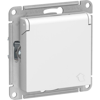 Розетка с/у 2P+E 16A, IP20, со шторками/крышкой, Schneider Electric ATLASDESIGN [ATN001346] лотос