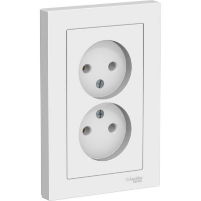 Розетка с/у 2x2P 16A, IP20, в сборе, Schneider Electric ATLASDESIGN [ATN001320] лотос