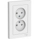 Розетка с/у 2x2P 16A, IP20, в сборе, Schneider Electric ATLASDESIGN [ATN001320] лотос