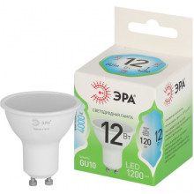 Лампа LED GU10/MR16 софит, 12W, 4000K, 1200Лм, ЭРА GL [LED MR16-12W-840-GU10 GL]