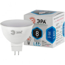 Лампа LED GU5.3/MR16 софит,  8W, 4000K, 800Лм, ЭРА GL [LED MR16-8W-840-GU5.3 GL]
