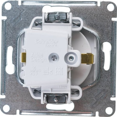 Розетка с/у 2P+E 16A, IP20, со шторками/крышкой, Schneider Electric ATLASDESIGN [ATN000446] жемчуг
