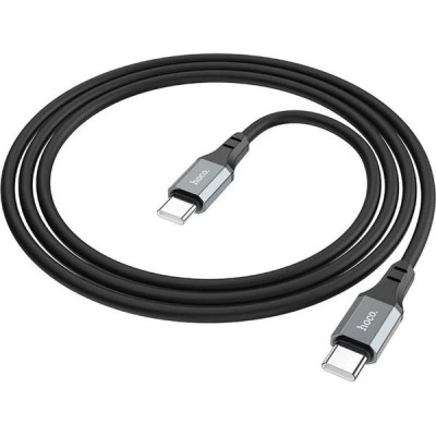 Кабель Type-C - Type-C, 1.0м, 3А, 60Вт, Hoco X86, силиконовая оплетка, черный