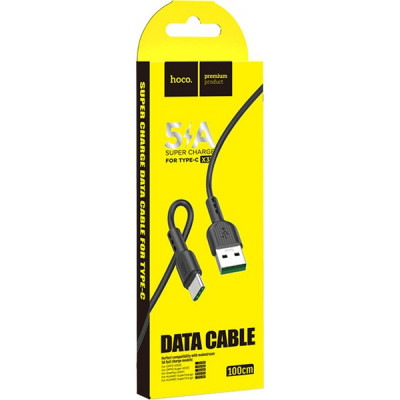 Кабель USB - Type-C, 1.0м, 5А, Hoco X33, черный [HC-06119]